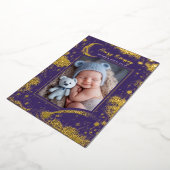 Invitation En Aluminium Stars Celestial mignon pourpre Photos de nouveau-n (Rotation)
