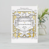 Invitation En Aluminium Stately Gold Motif Atelier Mariage (Debout devant)