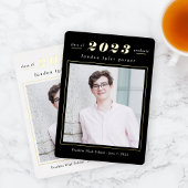 Invitation En Aluminium Stats simples Graduation Foil Couleur modifiable M