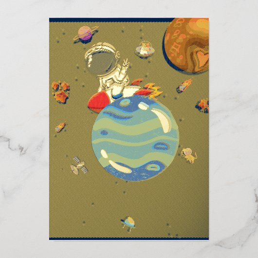 Invitation En Aluminium Sticker cosmique e-book (Recto)