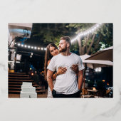 Invitation En Aluminium Stock du Barreau Engagement Party Typographie Or (Verso)