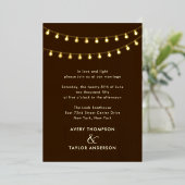 Invitation En Aluminium String Lights Elevated Rustic Wedding  (Debout devant)