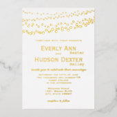 Invitation En Aluminium String Lights Simple Modern Gold Mariage (Recto)