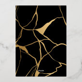 Invitation En Aluminium Stunning Black and Gold Kintsugi (Verso)