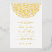 Invitation En Aluminium Style Art déco classique Mandala Mariage (Recto)