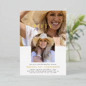 Invitation En Aluminium Style minimal photo CINQUANTE 50e anniversaire (Debout devant)