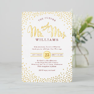 Invitation En Aluminium STYLE MODERNE MARIAGE confetti marsala or