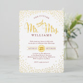 Invitation En Aluminium STYLE MODERNE MARIAGE confetti marsala or (Debout devant)
