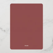 Invitation En Aluminium STYLE MODERNE MARIAGE mini confetti marsala or (Verso)