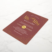 Invitation En Aluminium STYLE MODERNE MARIAGE mini confetti marsala or (Rotation)