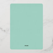 Invitation En Aluminium STYLE MODERNE MARIAGE mini confetti menthe argent (Verso)
