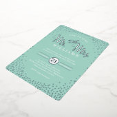 Invitation En Aluminium STYLE MODERNE MARIAGE mini confetti menthe argent (Rotation)