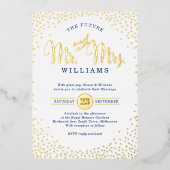 Invitation En Aluminium STYLE MODERNE MARIAGE mini confetti or marine (Recto)