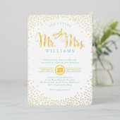 Invitation En Aluminium STYLE MODERNE MARIAGE mini confetti or menthe (Debout devant)