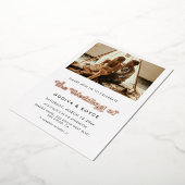 Invitation En Aluminium Style rétro mariage photo rose or (Rotation)