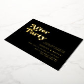 Invitation En Aluminium Style rétro noir & or Mariage Après la fête (Rotation)