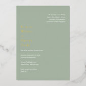 Invitation En Aluminium Style Sage Green Mariage moderne (Recto)