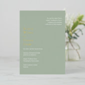 Invitation En Aluminium Style Sage Green Mariage moderne (Debout devant)