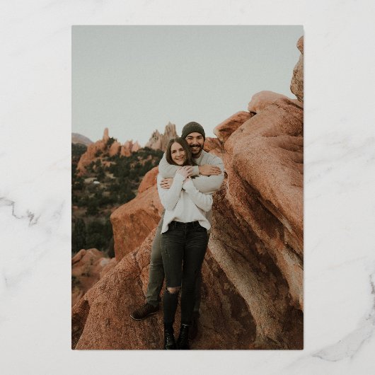 Invitation En Aluminium Style simple photo complète double face (Verso)