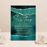 Invitation En Aluminium Style Turquoise Geoed Agate 16e anniversaire Real<br><div class="desc">Célébrez dans le style avec ces vraies invitations élégantes et très branchées à 16e anniversaire. Le design est facile à personnaliser avec votre libellé d'événement spécial et vos invités seront ravis quand ils reçoivent ces invitations fabuleux.</div>