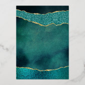 Invitation En Aluminium Style Turquoise Geoed Agate 16e anniversaire Real (Verso)