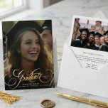 Invitation En Aluminium Stylish Elegant High School Photo Graduation PARTY<br><div class="desc">REAL Gold FOIL Lettering Graduation Photo Graduate Announcement and Invitation
Stylish Elegant High School Photo Graduation PARTY Foil Invitation

*The designs text and and backers colors are custom in many different options and format</div>