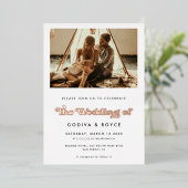 Invitation En Aluminium Stylish Retro Wedding Photo (Debout devant)