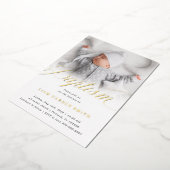 Invitation En Aluminium Subtle Cross One Photo Baptism Gold (Rotation)