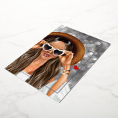 Invitation En Aluminium Summer Silver Faux Bokeh (Rotation)