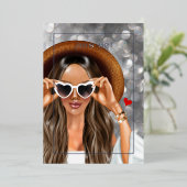 Invitation En Aluminium Summer Silver Faux Bokeh (Debout devant)