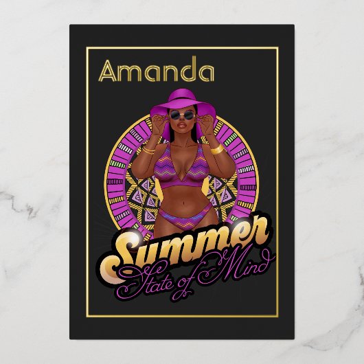 Invitation En Aluminium Summer State of Mind Beach Anniversaire Party (Recto)