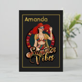 Invitation En Aluminium Summer Vibes Beach Fête d'anniversaire (Debout devant)