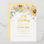 Invitation En Aluminium Sunflower Gold Butterfly 70th Birthday Party<br><div class="desc">Plus Jolies invitations d'anniversaire dans le Little Bayleigh Store!</div>