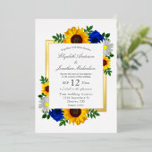 Invitation En Aluminium Sunflower Rose Daisy Automne Floral Mariage (Debout devant)
