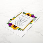 Invitation En Aluminium Sunflower Rose Daisy Automne Floral Mariage (Rotation)