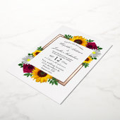 Invitation En Aluminium Sunflower Rose Daisy Automne Floral Mariage (Rotation)