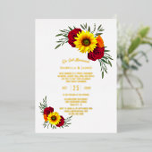 Invitation En Aluminium Sunflower Rose Gold Texte Réception de mariage (Debout devant)