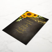 Invitation En Aluminium Sunflower Yellow Rustic String Mariage (Rotation)
