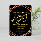 Invitation En Aluminium Sunrise Orange Rose Mariage (Debout devant)