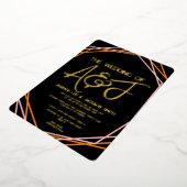 Invitation En Aluminium Sunrise Orange Rose Mariage (Rotation)