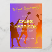 Invitation En Aluminium Sunset Vibrant Moderne Tech Graduation (Recto)