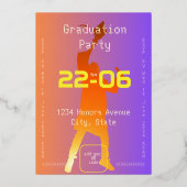 Invitation En Aluminium Sunset Vibrant Moderne Tech Graduation (Verso)