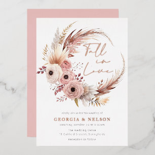 Invitation En Aluminium Superbe Wreath Bohème Tombe Dans L'Amour Mariage