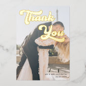 Invitation En Aluminium Superposition de photo délavée moderne Merci Maria (Recto)