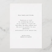 Invitation En Aluminium Superposition de photo délavée moderne Merci Maria (Verso)