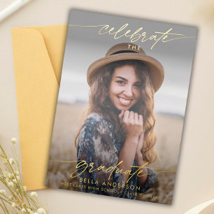 Invitation En Aluminium Superposition de photos de remise de diplômes mode