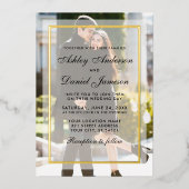 Invitation En Aluminium Superposition Mariage moderne avant arrière photo  (Recto)