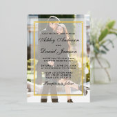 Invitation En Aluminium Superposition Mariage moderne avant arrière photo  (Debout devant)