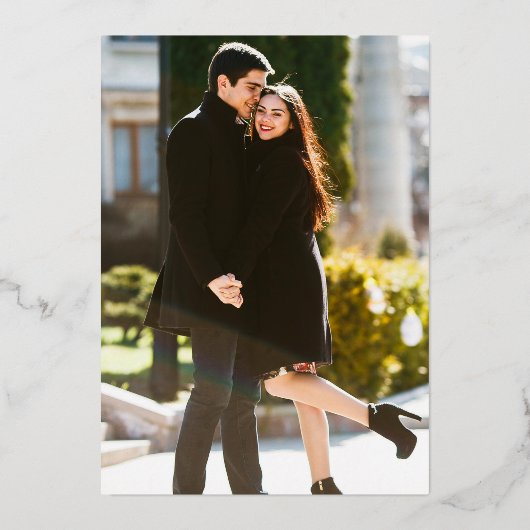 Invitation En Aluminium Superposition Mariage moderne avant arrière photo  (Verso)