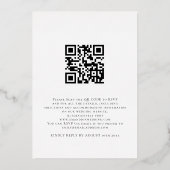 Invitation En Aluminium Superposition photo Code QR Script Mariage réel (Verso)